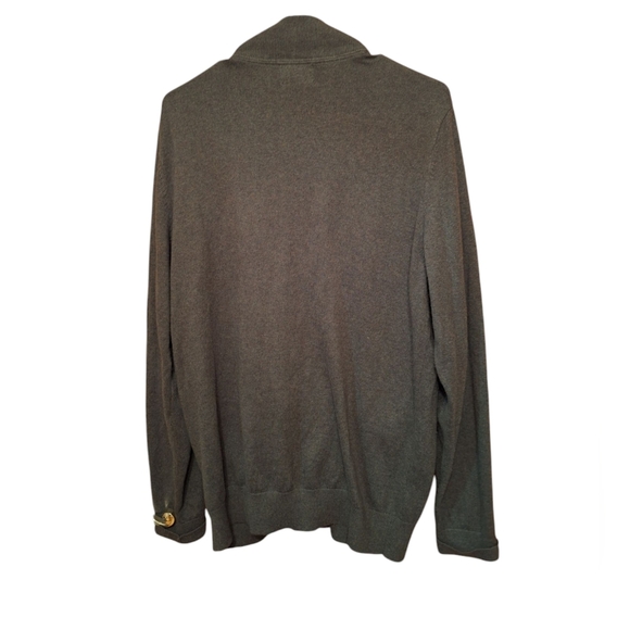 L.L Bean Cashmere Cotton Blend Full Zip  Cardigan Sweater Men's Medium Preppy - Picture 2 of 4